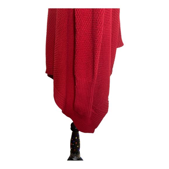 Talbots red long sleeves open front asymmetrical sweater size M - Picture 7 of 8